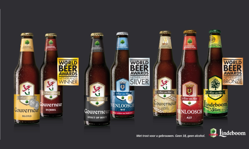 Lindeboom bieren winnen tijdens world beer awards 2021